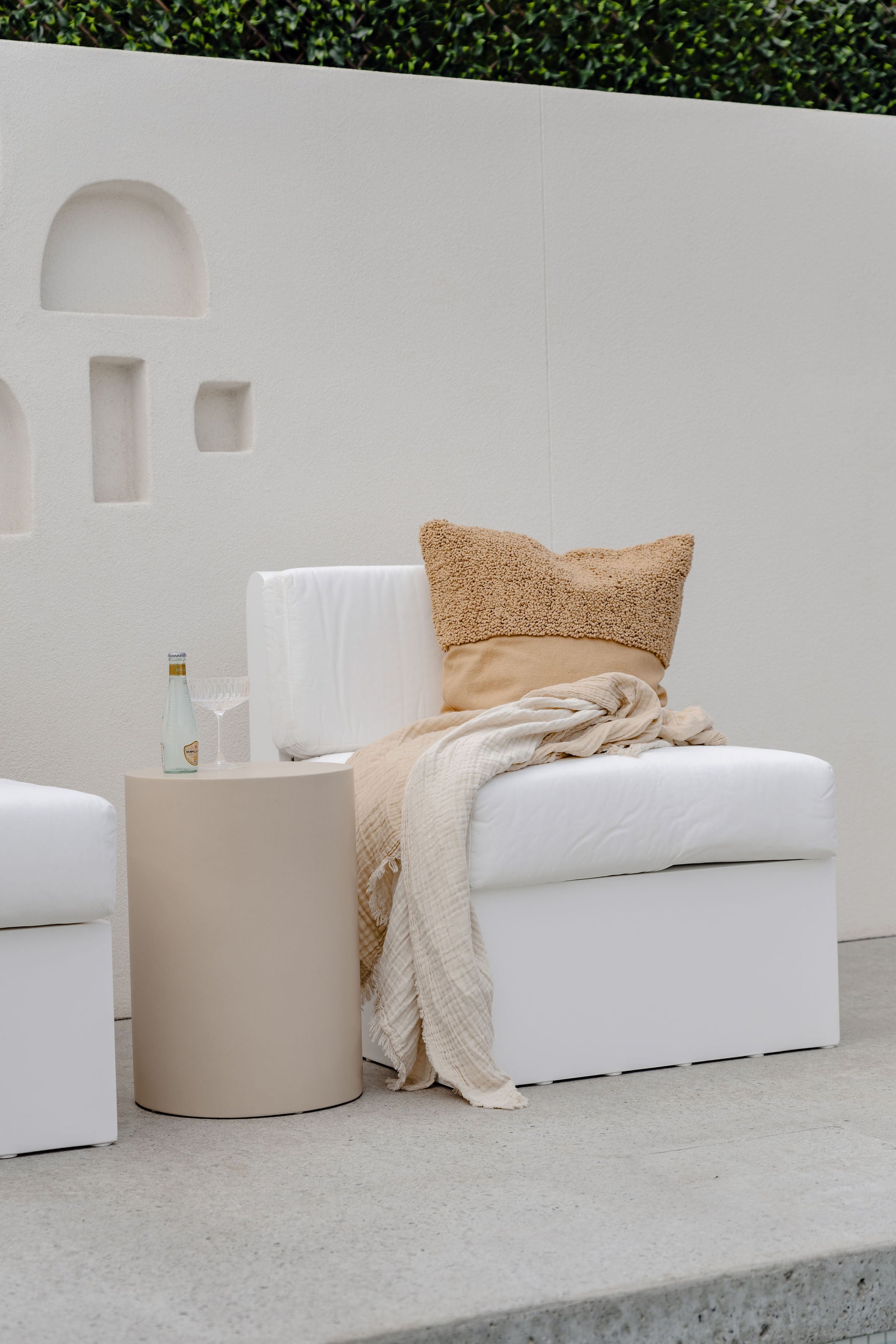 The “Log” Side Table - Beige Concrete