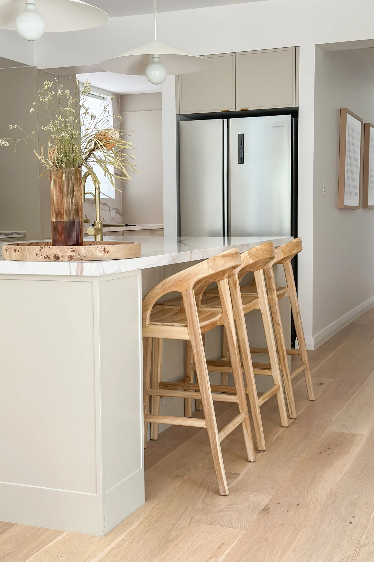 The Roxanne Counter Stool - Teak Wood