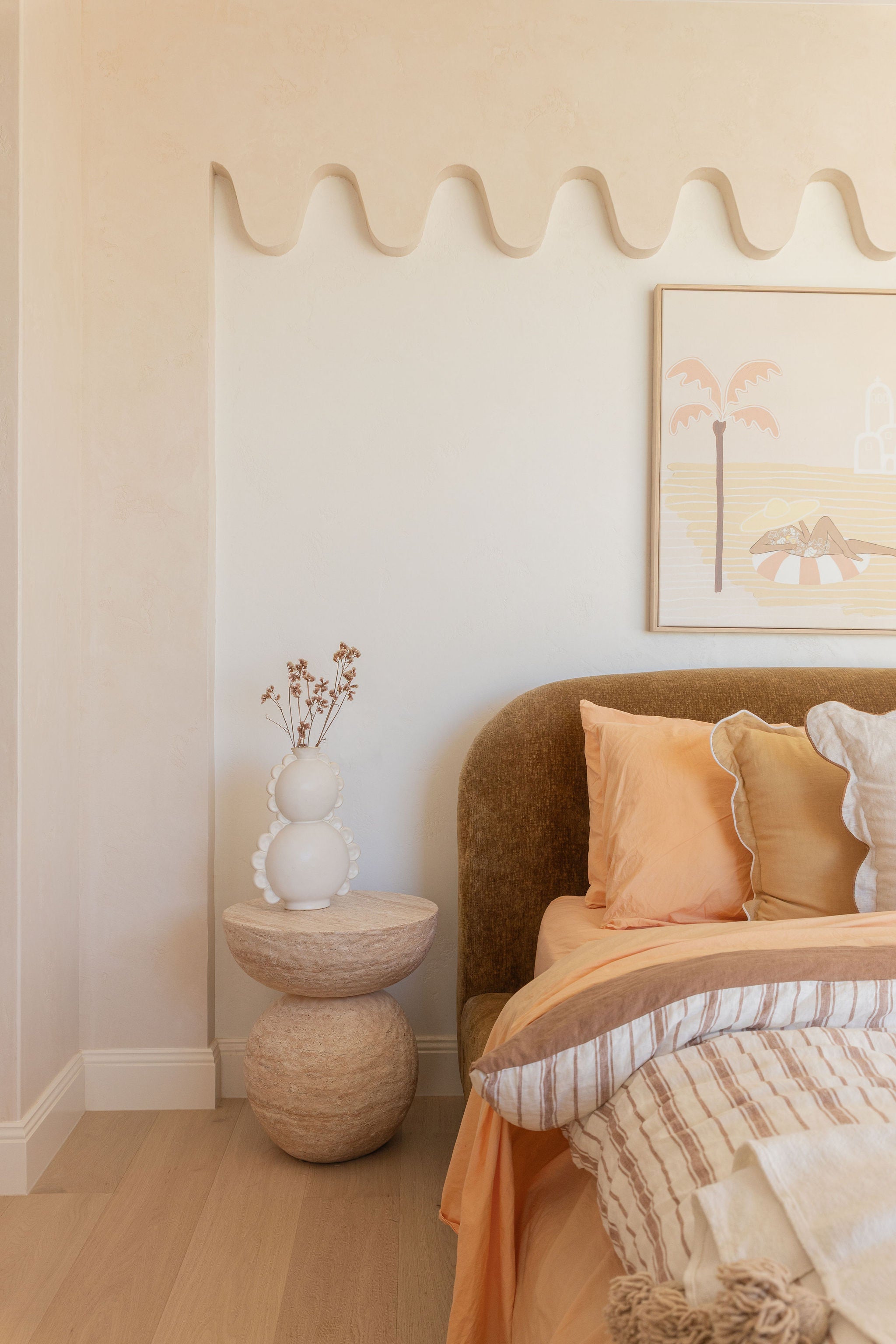 Xena Side Table - Travertine