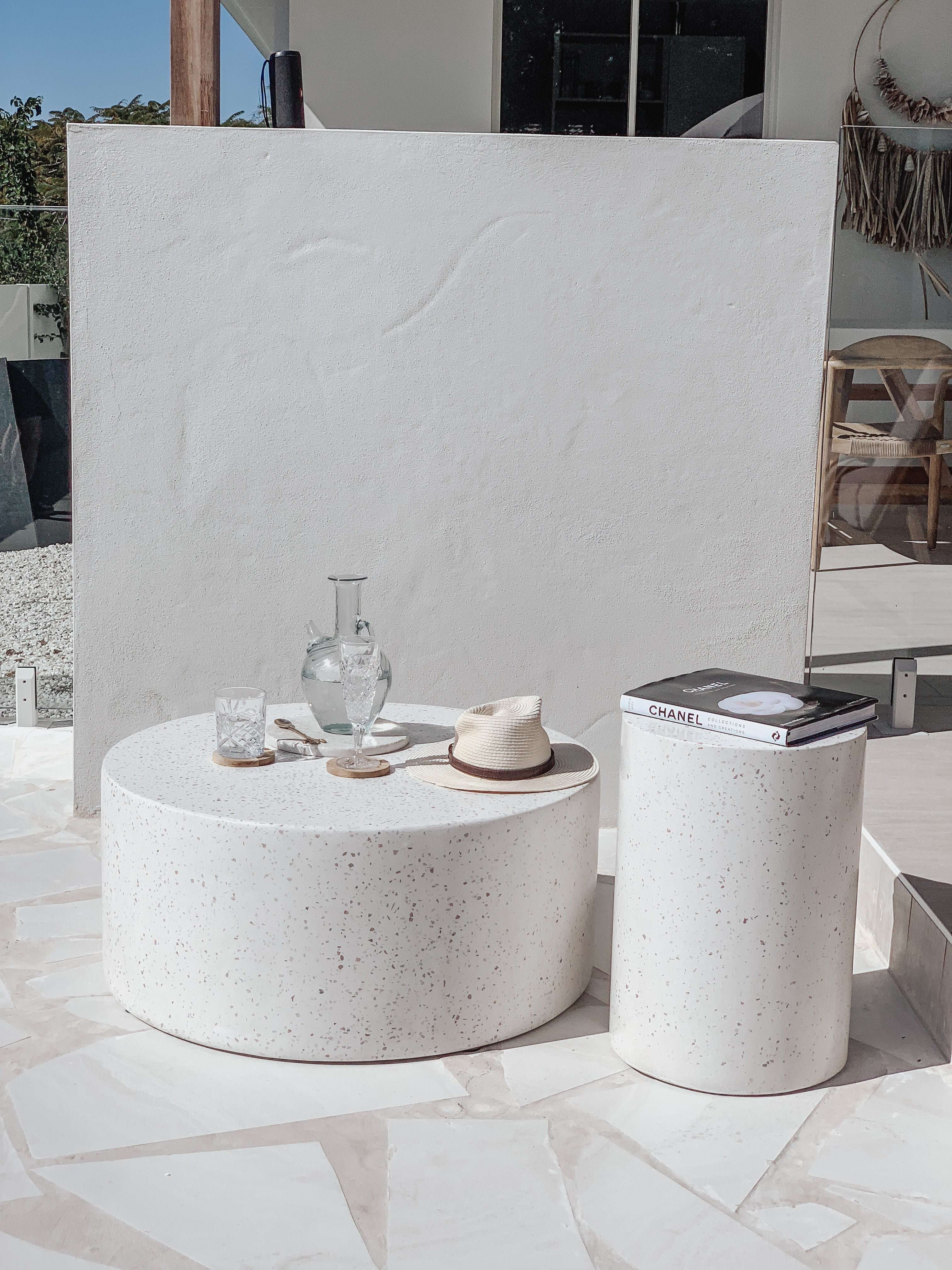 The Oversized Coffee Table - mauve speckled terrazzo