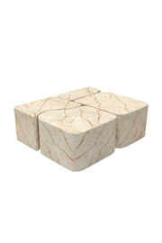 Jigsaw Coffee Table - Royal Vanilla Marble - Pre order arriving January