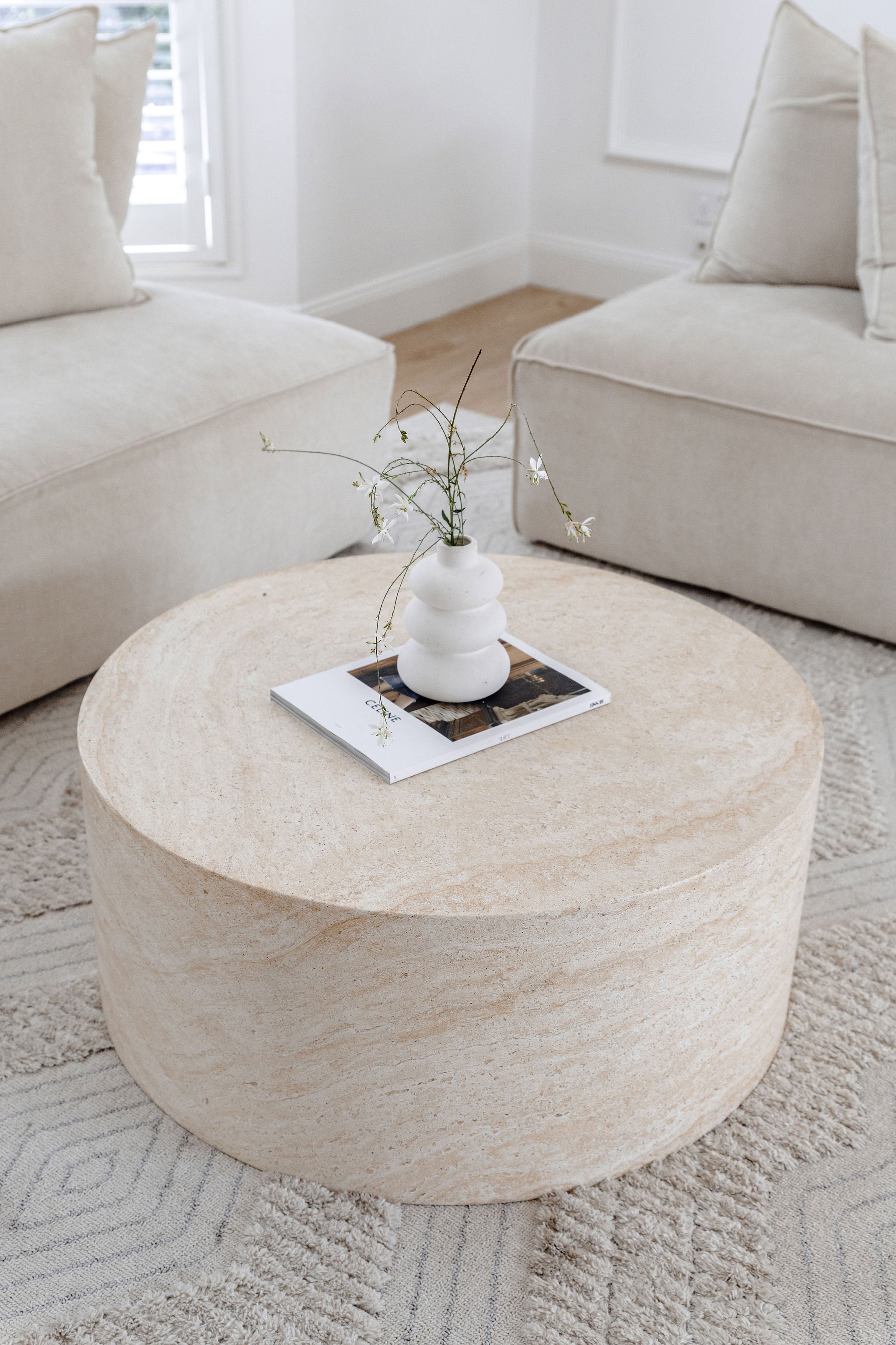 Oversized Coffee Table - Travertine - Pre order arriving June