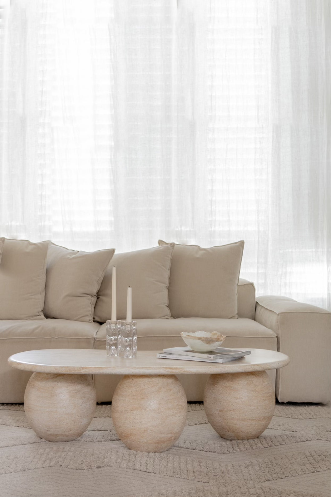 The Lumira Travertine Coffee Table - pre order arriving June