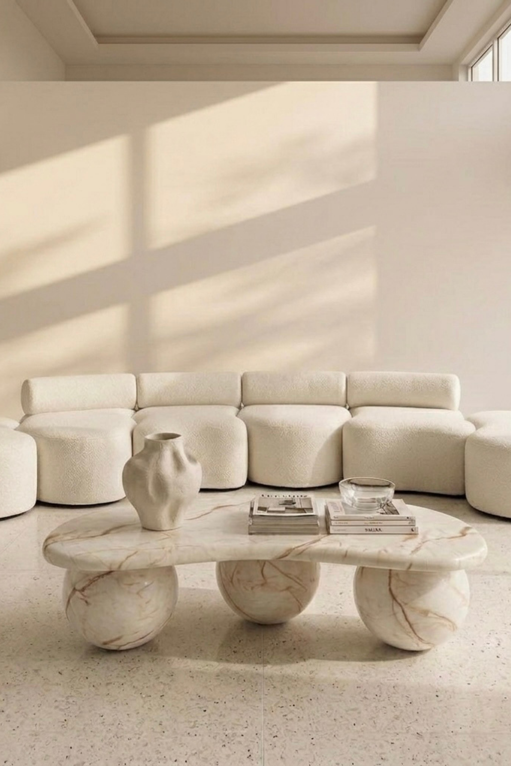Lumira Coffee Table - Royal Vanilla Marble (Pre-order arriving August)