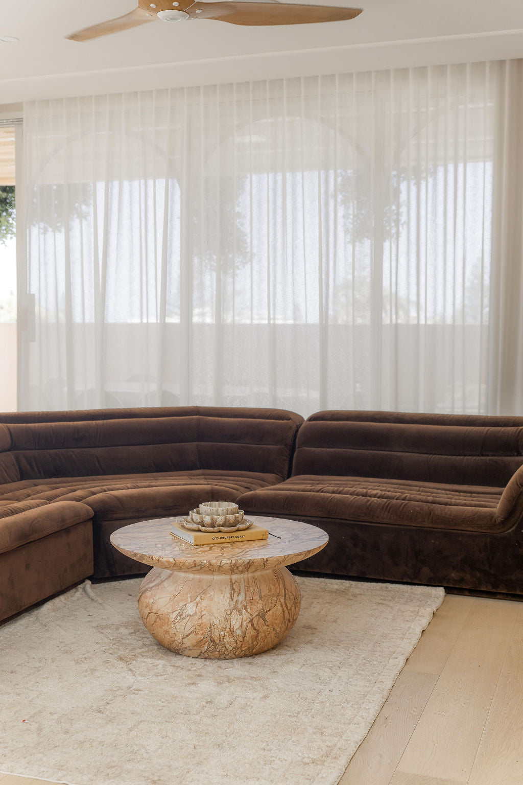 Venn Coffee Table - Tigers Eye Marble