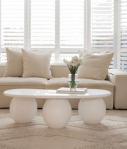 The Lumira coffee table - Pure white concrete