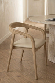Urban Dining Leather Chair - Teak Wood (Pre-order arriving September)