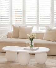 Load image into Gallery viewer, The Lumira coffee table - pure white concrete - pre order 12-14 week wait
