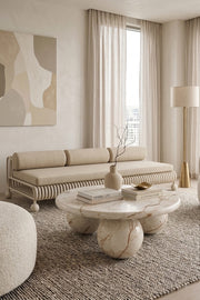 Priscilla Curve Coffee Table - Royal Vanilla Marble (Pre-order arriving October)