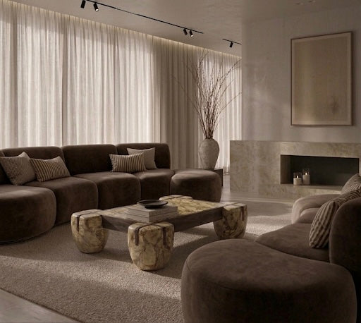 Rox Coffee Table - Tigers Eye Marble (Pre-order arriving August)