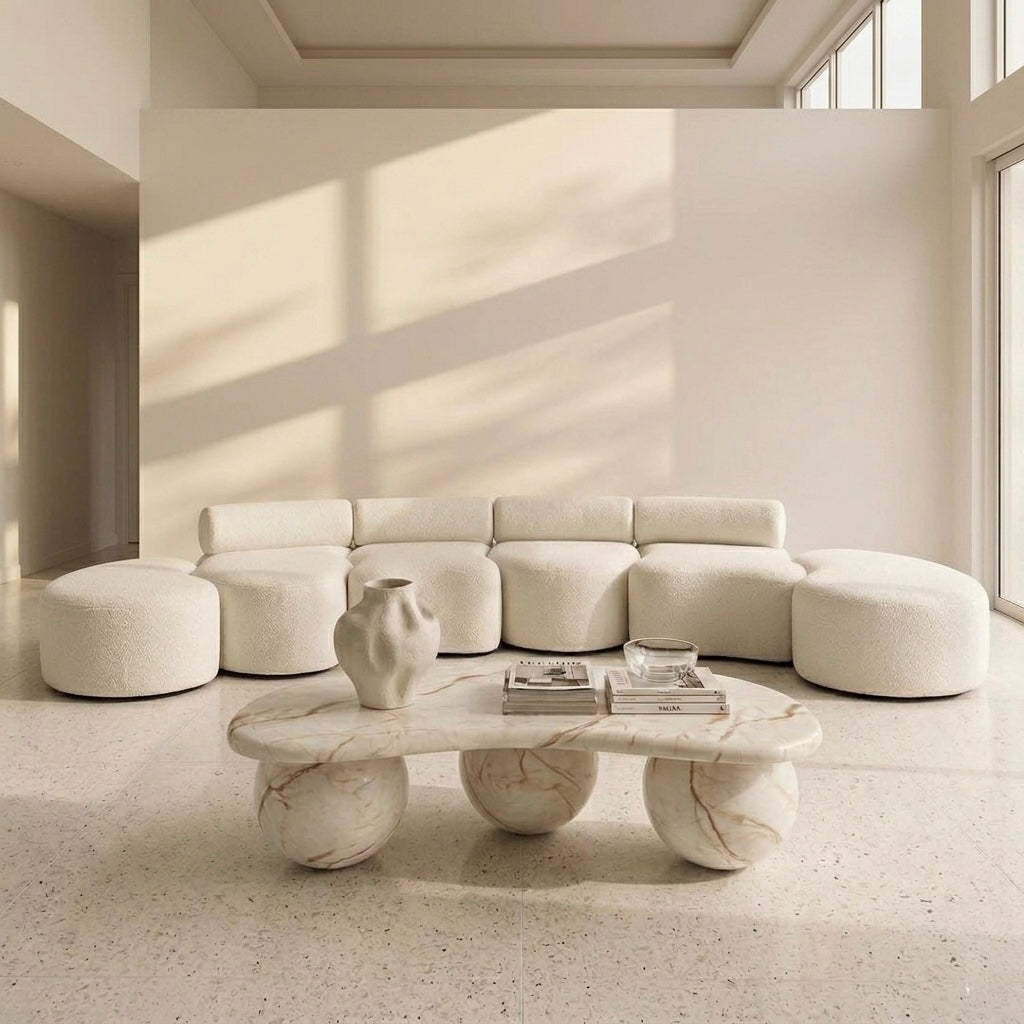 Lumira Coffee Table - Royal Vanilla Marble (Pre-order arriving August)