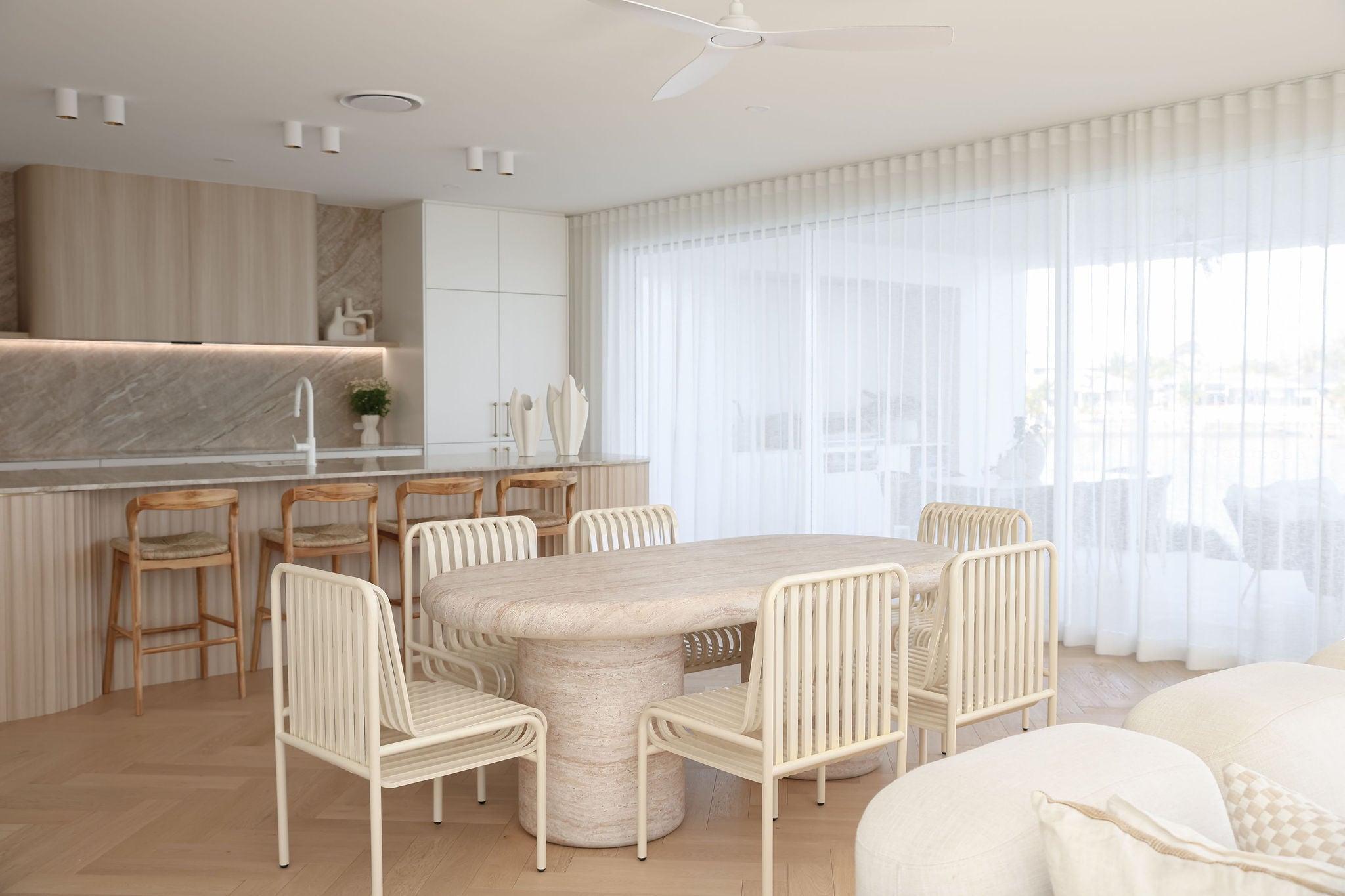 The “Aurora” beige dining chair - metal