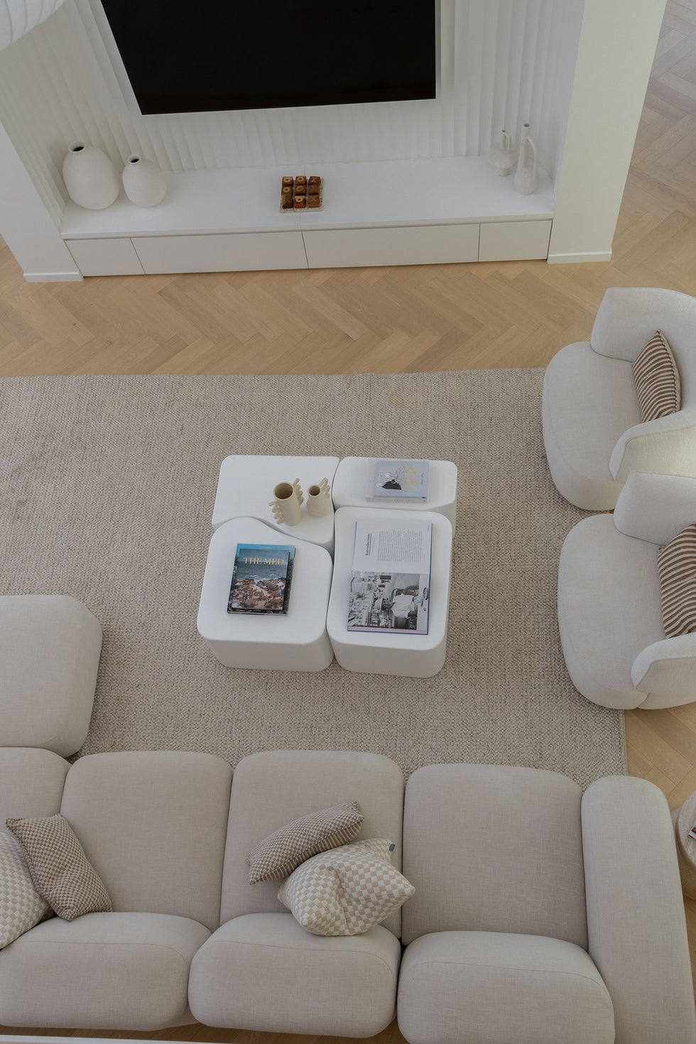 Jigsaw Coffee Table - Pure White Coffee Table – P&R Styling