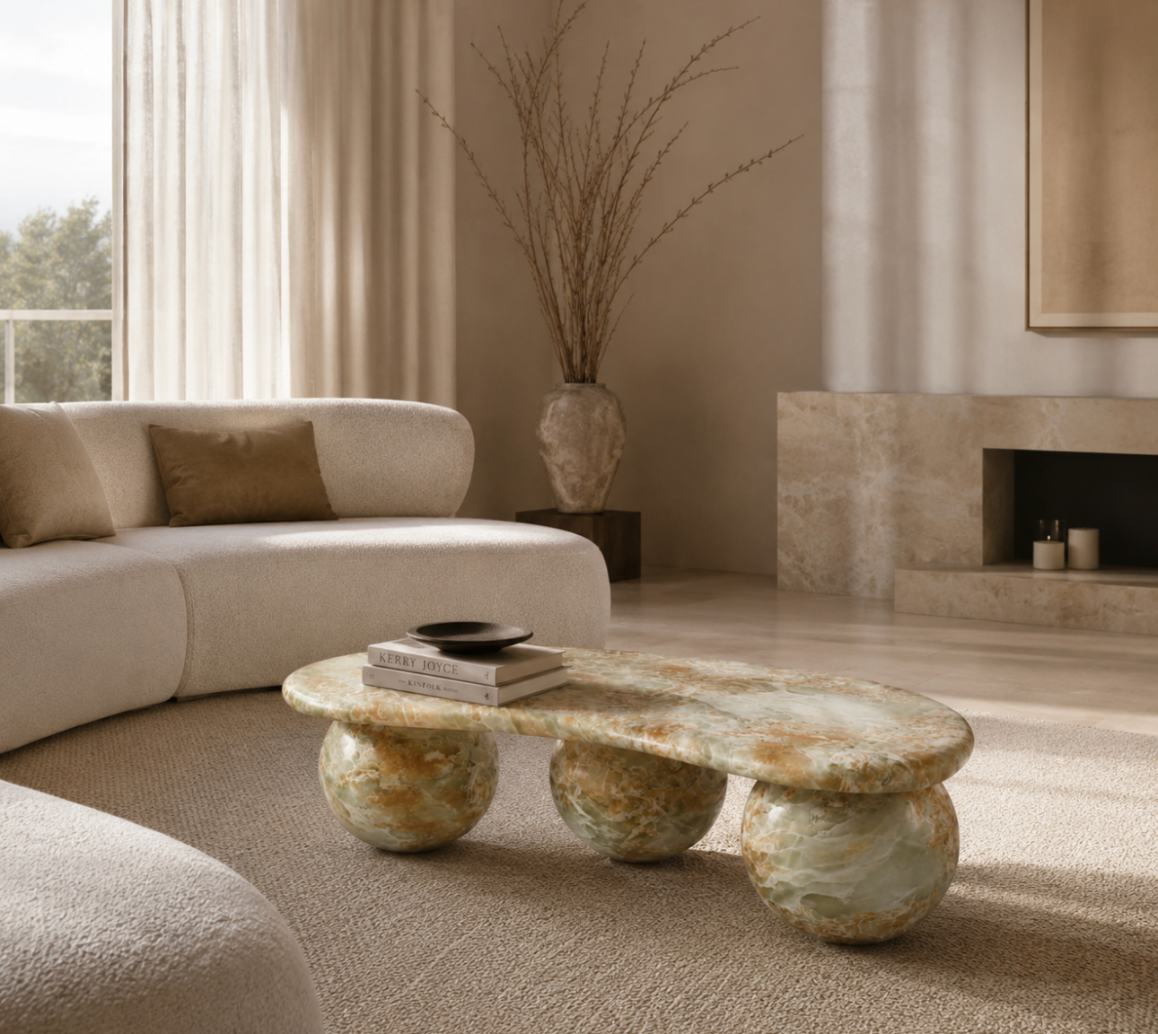 Lumira Coffee Table - Matcha Marble (Pre-order arriving September)