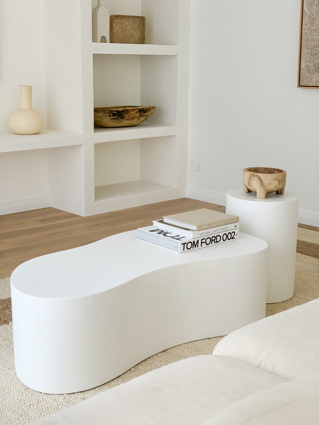 Odyssey white concrete coffee table