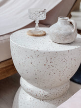 Load image into Gallery viewer, The hourglass side table - mauve speckled terrazzo
