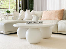 Load image into Gallery viewer, The Priscilla-curve Coffee Table - pure white concrete - pre order arriving late May
