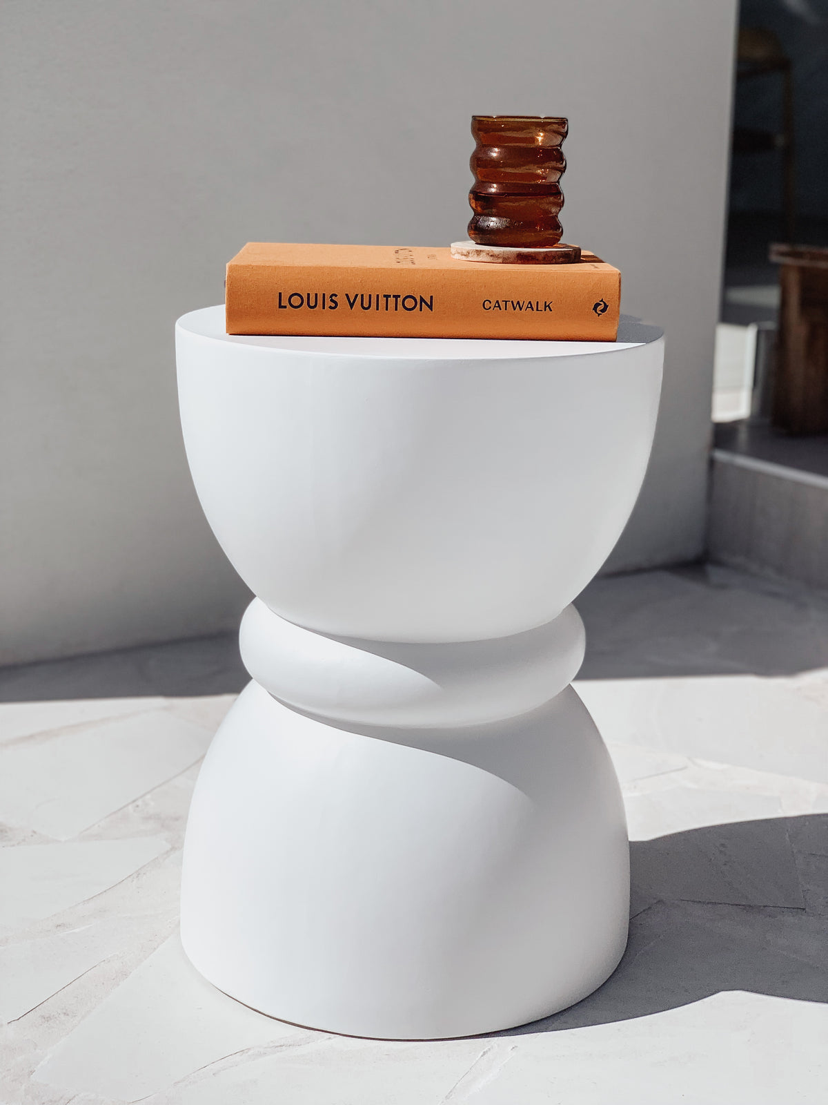 Side Table Pure Hourglass Side Table - Pure White Concrete – P&R Styling