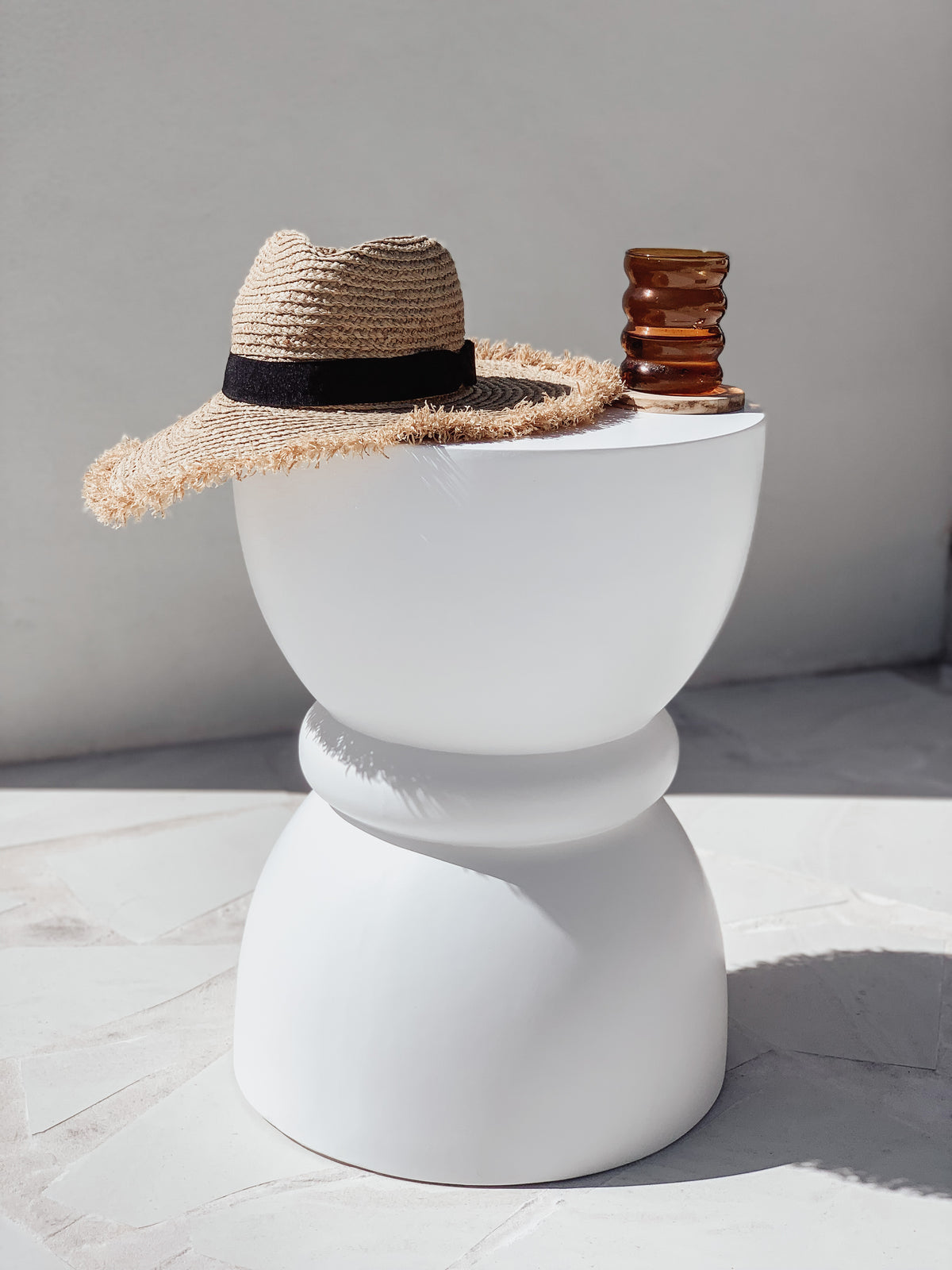 Side Table Pure Hourglass Side Table - Pure White Concrete – P&R Styling