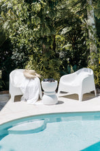Load image into Gallery viewer, The Hourglass Side Table - pure white concrete
