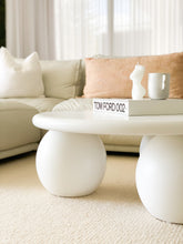 Load image into Gallery viewer, The Priscilla-curve Coffee Table - pure white concrete - pre order arriving late May
