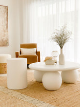Load image into Gallery viewer, The Priscilla-curve Coffee Table - pure white concrete - pre order arriving late May
