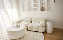 Load image into Gallery viewer, The Log Side Table - pure white concrete - pre order arriving May
