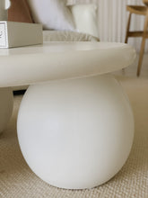 Load image into Gallery viewer, The Priscilla-curve Coffee Table - pure white concrete - pre order arriving late May
