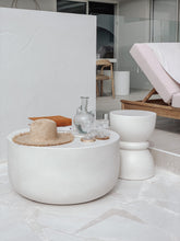 Load image into Gallery viewer, The Hourglass Side Table - pure white concrete

