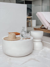 Load image into Gallery viewer, The hourglass side table - pure white concrete
