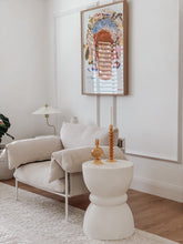Load image into Gallery viewer, The Hourglass Side Table - pure white concrete
