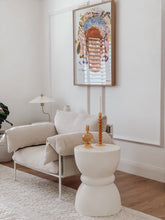 Load image into Gallery viewer, The hourglass side table - pure white concrete
