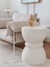 Load image into Gallery viewer, The hourglass side table - pure white concrete
