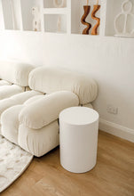 Load image into Gallery viewer, The Log Side Table - pure white concrete - pre order arriving May

