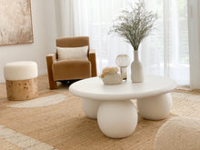Load image into Gallery viewer, The Priscilla-curve Coffee Table - pure white concrete - pre order arriving late May
