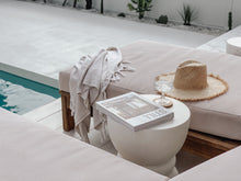 Load image into Gallery viewer, The Hourglass Side Table - pure white concrete

