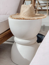 Load image into Gallery viewer, The Hourglass Side Table - pure white concrete

