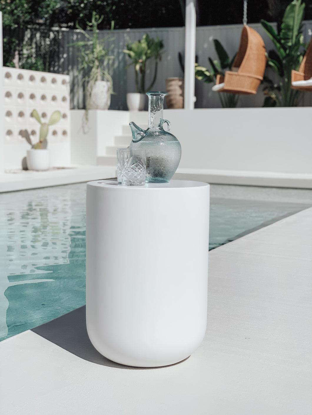 The Curve Concrete Log Side Table