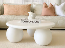 Load image into Gallery viewer, The Priscilla-curve Coffee Table - pure white concrete - pre order arriving late May
