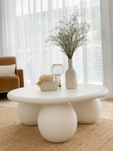 Load image into Gallery viewer, The Priscilla-curve Coffee Table - pure white concrete - pre order arriving late May
