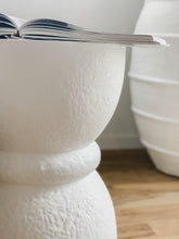 Load image into Gallery viewer, The Hourglass Side Table - pure white ripple concrete - pre order arriving late May
